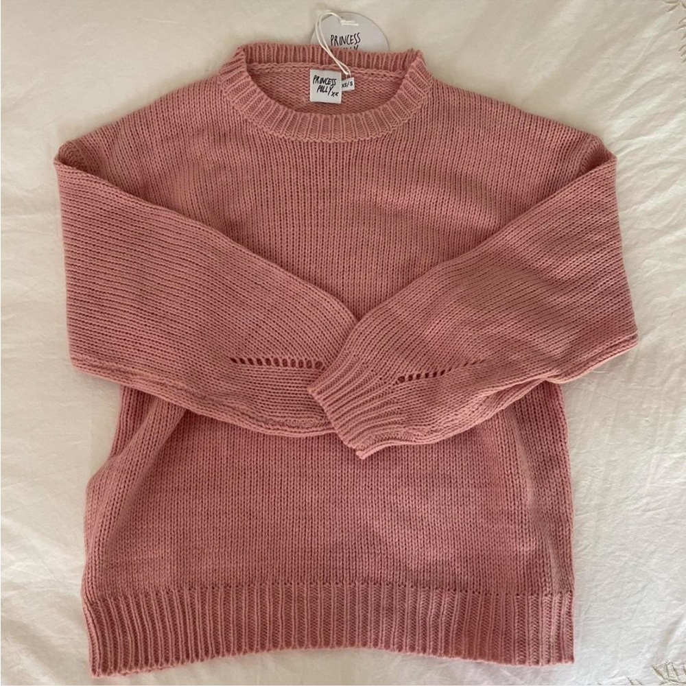 Princess Polly Dusty Rose Crew Neck Sweater